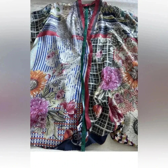$420 Johnny Was Betzy Emilia Paisley Print Silk Kimono Top Size XL. - Picture 11 of 12
